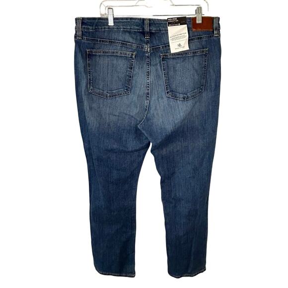 Lauren Ralph Lauren NWT Mid rise Straight leg stretch ocean blue jeans size 18 - Picture 5 of 8
